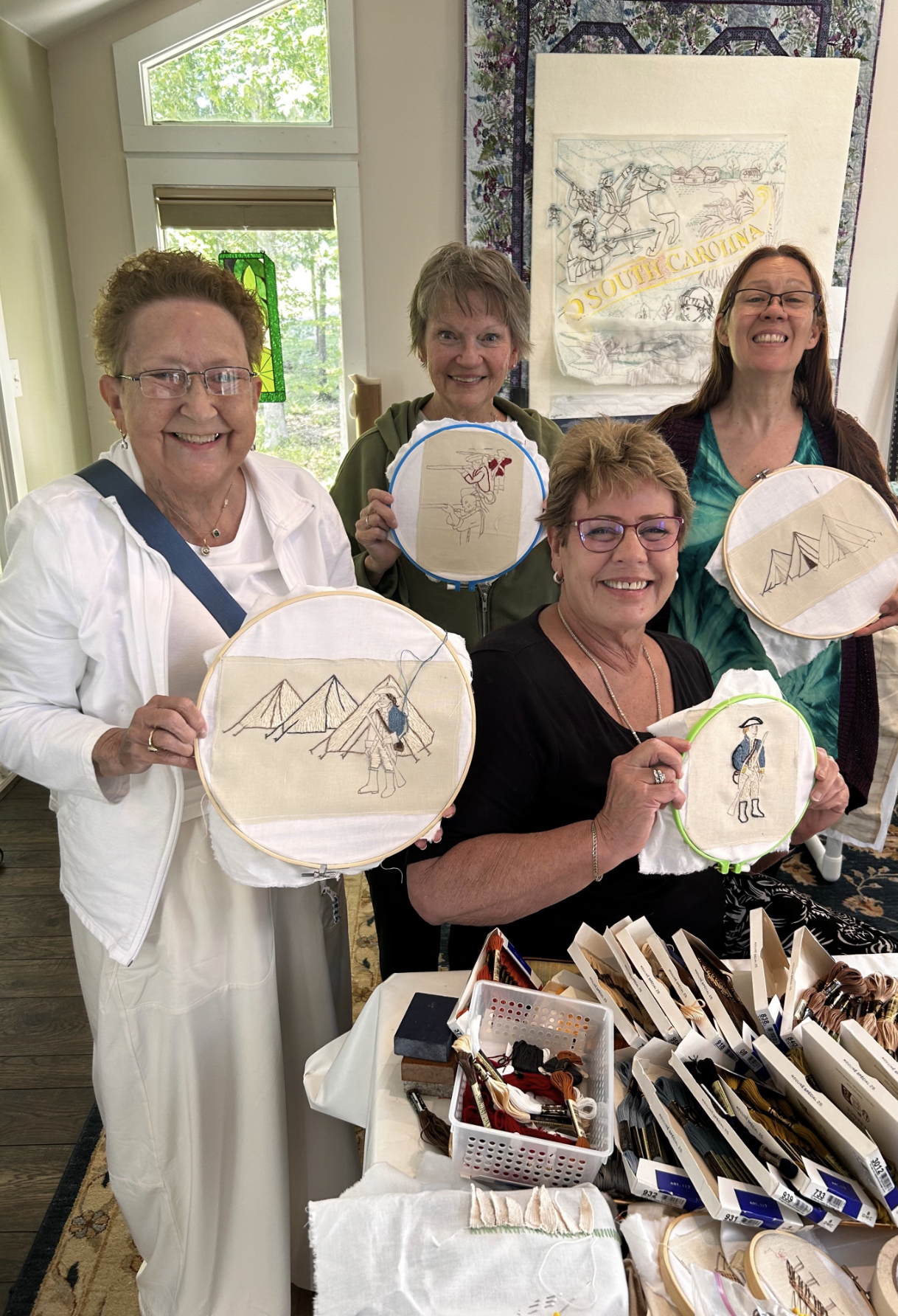 It's all smiles at the South Carolina stitching group